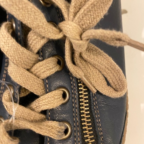 Remonte Navy Blue Leather Exposed Zipper Flexible Thermoplastic Sole Preppy 40 - Picture 4 of 14